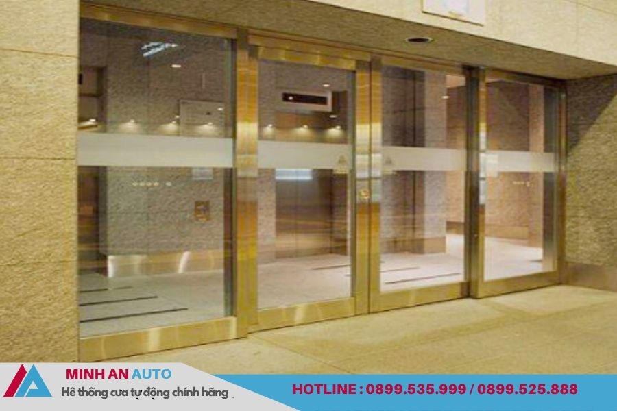 Cửa Kính Cường Lực Trượt Tự Động Khung Inox Cao Cấp