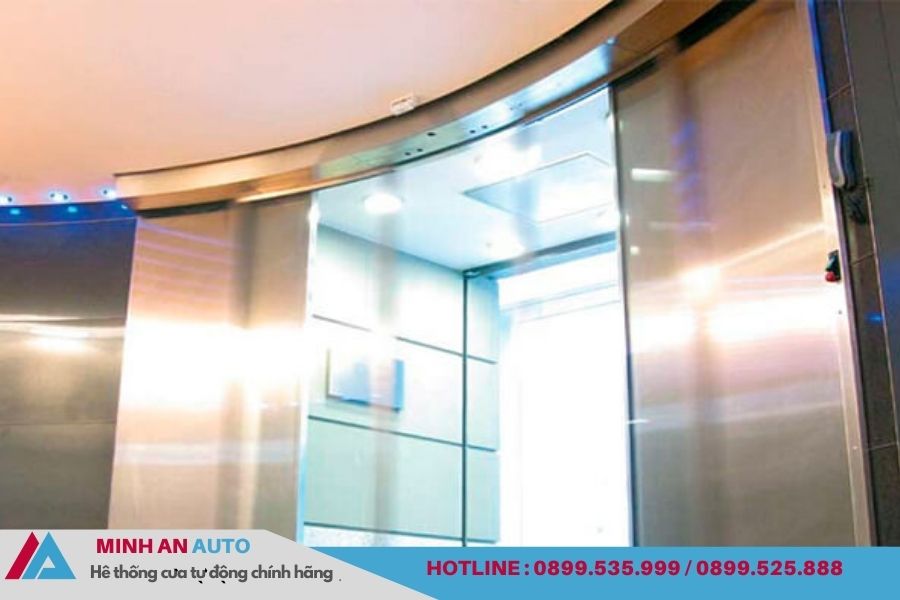 Cửa tự động inox Micom mẫu Cửa cánh cong cho các phòng sạch bệnh viện