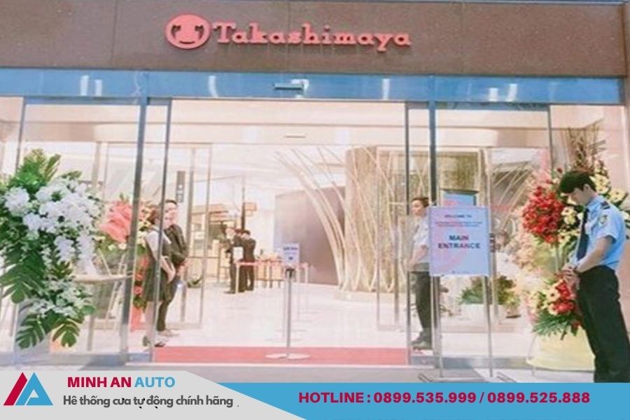 Cửa tự động bệnh viện tại Chương Mỹ kính cường lực mờ