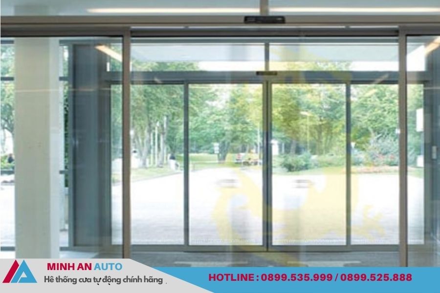 Cửa tự động 1 cánh kính cường lực tại Sơn Tây