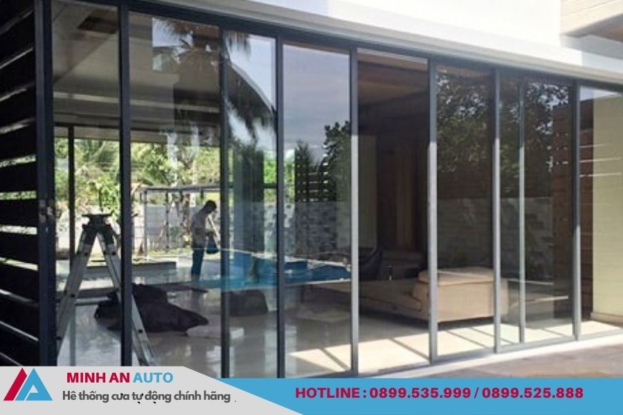 Cửa Tự Động Văn Phòng Cao Cấp | Báo Giá & Thi Công 4 Cửa Tự Động Văn Phòng 6 Cánh Trượt