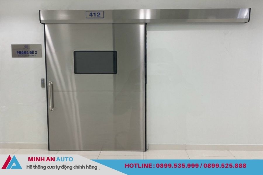 Cửa trượt tự động inox phòng sạch bệnh viện