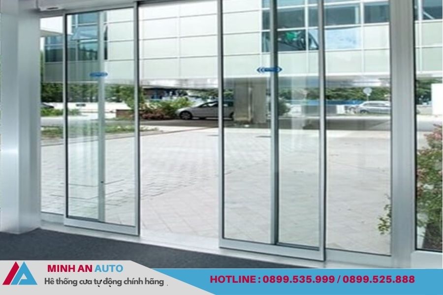 Cửa trượt kính tự động hiện đại cho công trình tại Bắc Giang